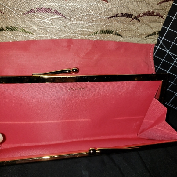 Rare Vintage 1970's Cream Silk Brocade Japanese Wallet by Shisedo - Picture 3 of 7